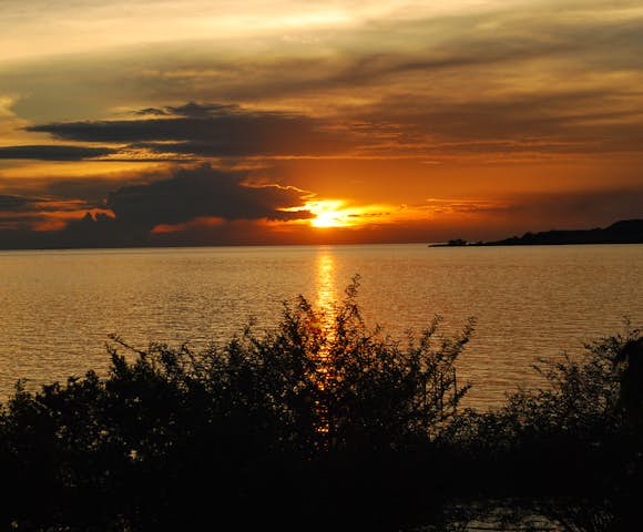 Sunset at Lake Victoria, the world's second-largest freshwater lake. 