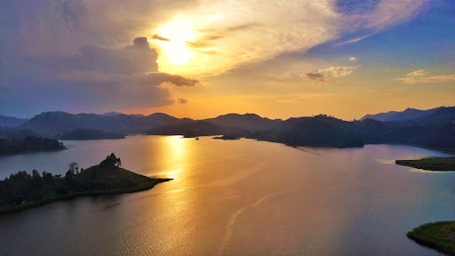 Sunset at Lake Mutanda.
